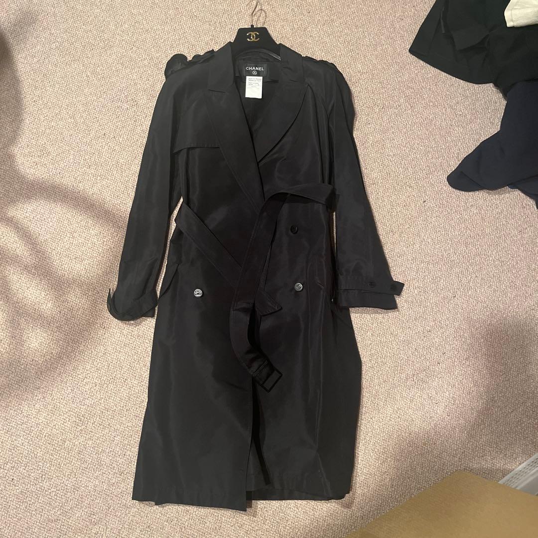 CHANEL ブラック トレンチコート