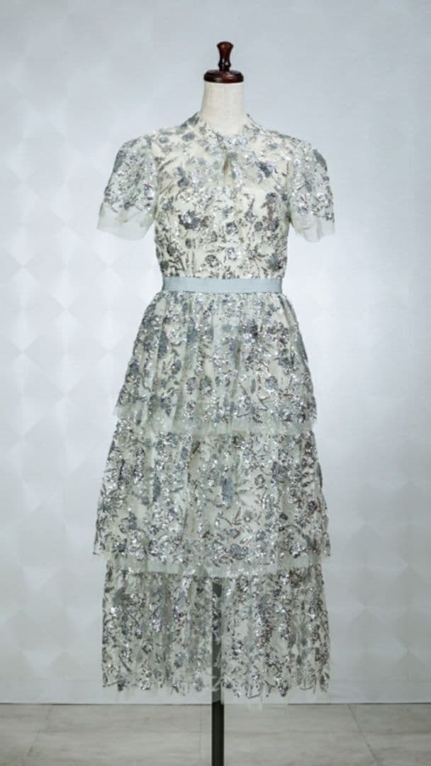 Haru セルフポートレイトシャンパン スパンコール ドレス