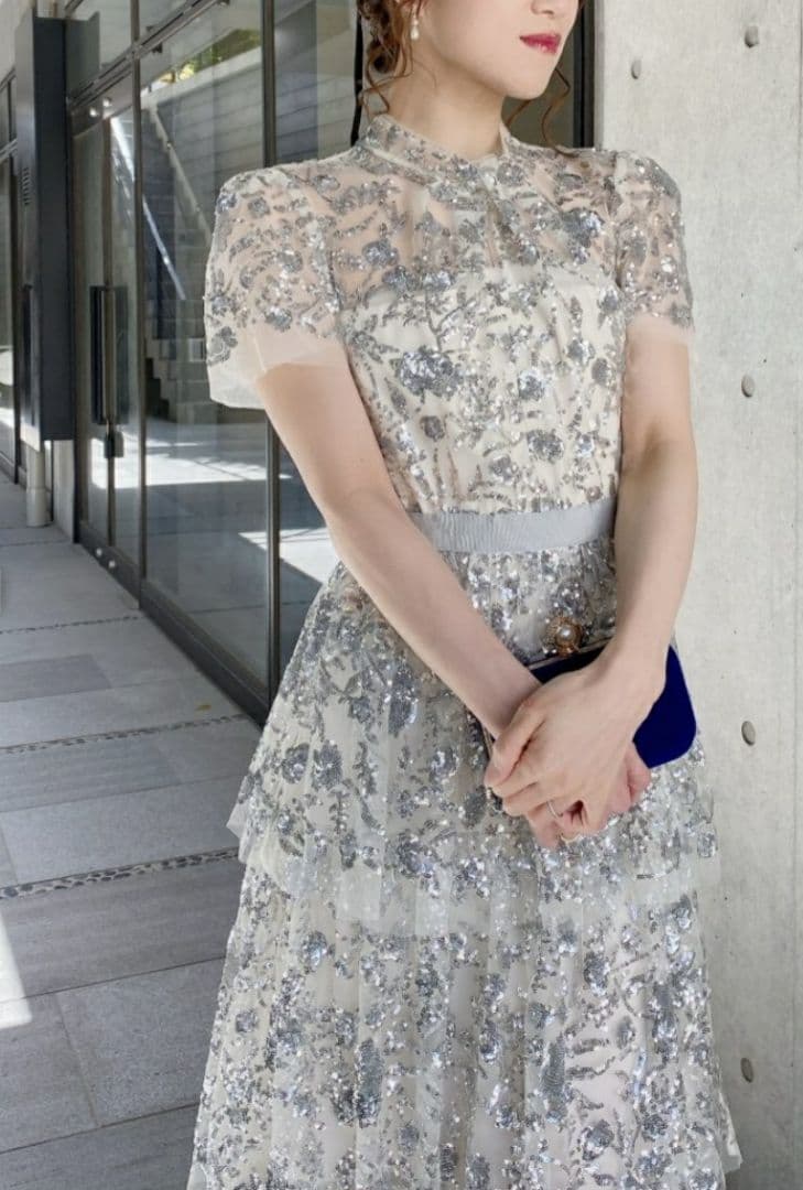 Haru セルフポートレイトシャンパン スパンコール ドレス