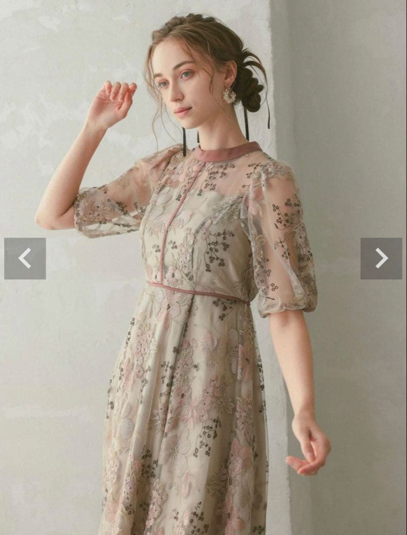 Dorry Doll フラワーエンブロイダリードレス　結婚式　お呼ばれ　ドレス