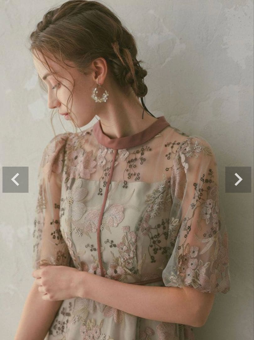 Dorry Doll フラワーエンブロイダリードレス　結婚式　お呼ばれ　ドレス