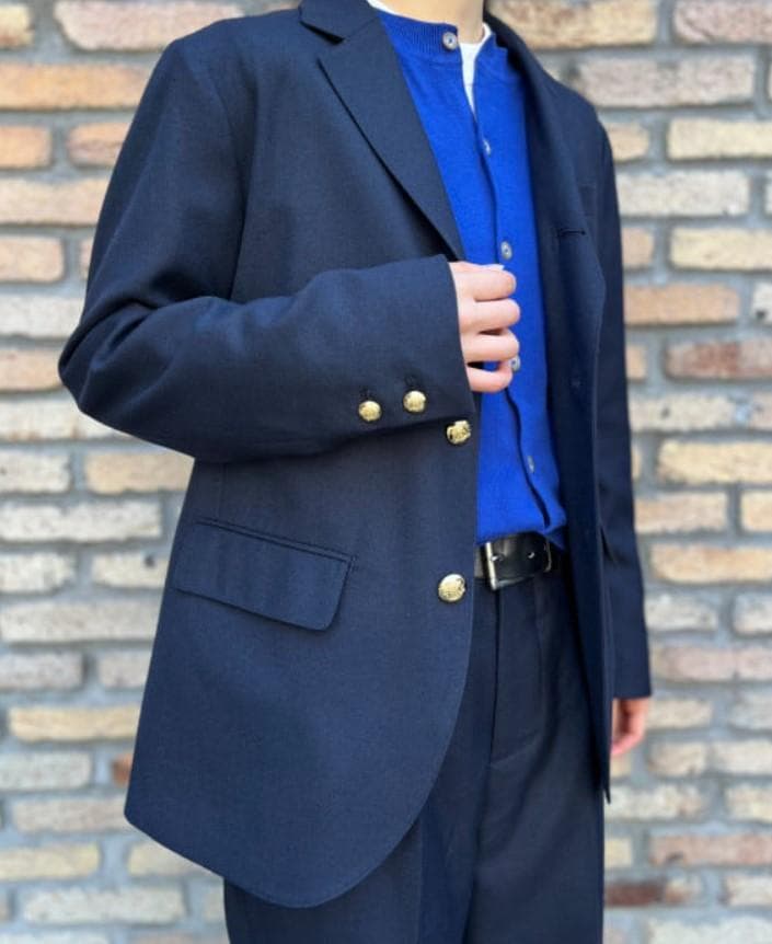 ©*️様 BEAMS BOYポリエステルウール3ボタンブレザー*ネイビー0サイズ