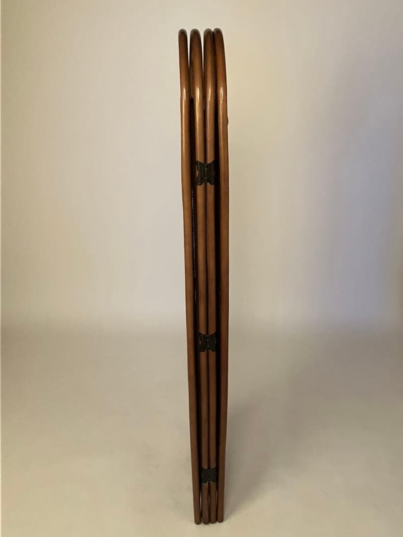 ブラウン籐家具パーテーション 4パネル