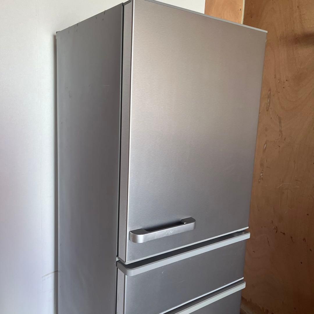 配送設置無料　大容量冷蔵庫　AQUA 355L シルバー 大容量 21年式
