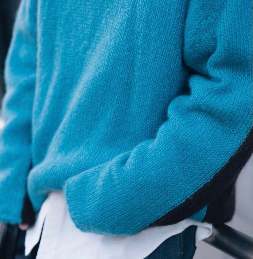 め*ろ様 beautiful people ウールモヘアニット サイズ42 ブル