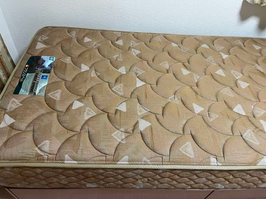 フランスベッド E-MAX 高密度連続スプリング付 シングルベッド 収納引出し付