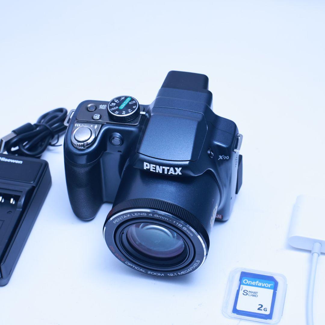 スマホ転送可 PENTAX X90 デジタルカメラ SDカード付