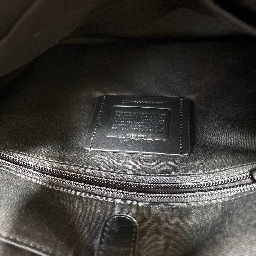 COACH ブラック レザーメッセンジャーバッグ