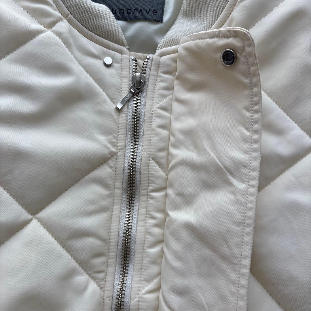 uncrave 洗える　プルーフナイロン キルティング コート　エクリュ　2