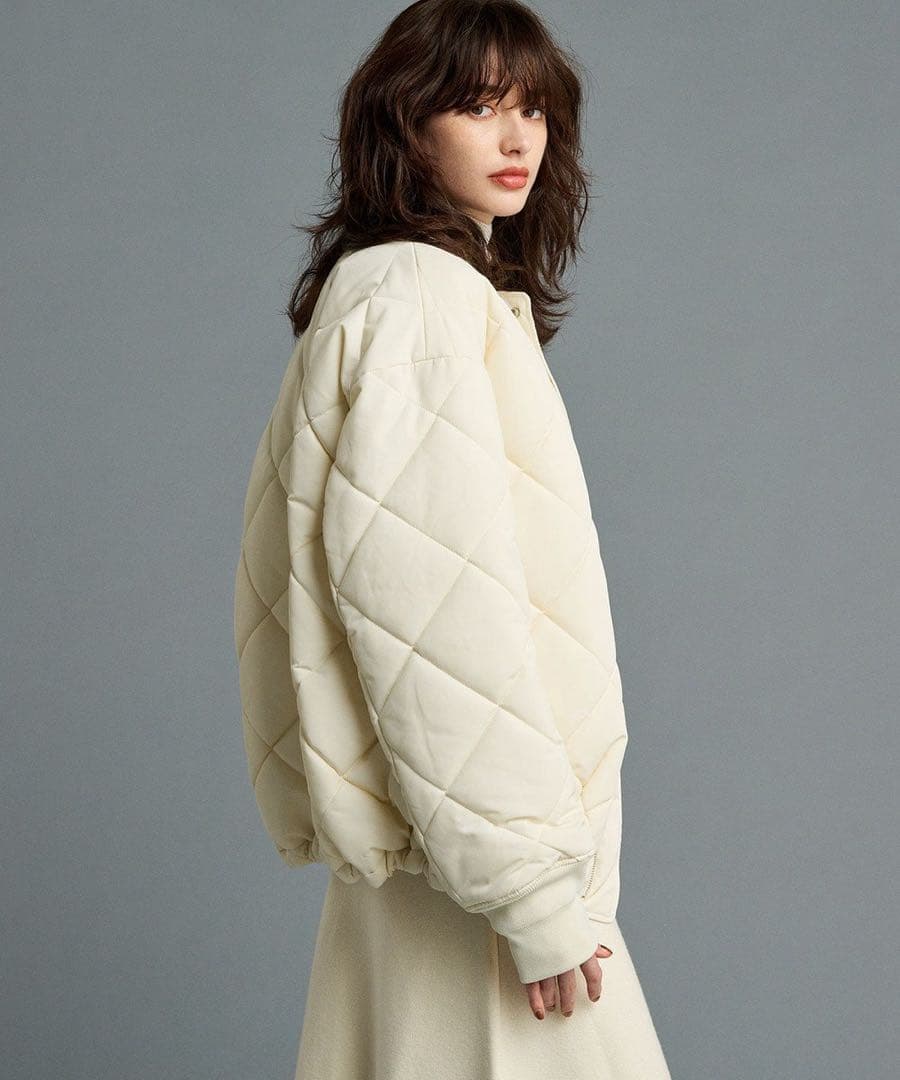 uncrave 洗える　プルーフナイロン キルティング コート　エクリュ　2