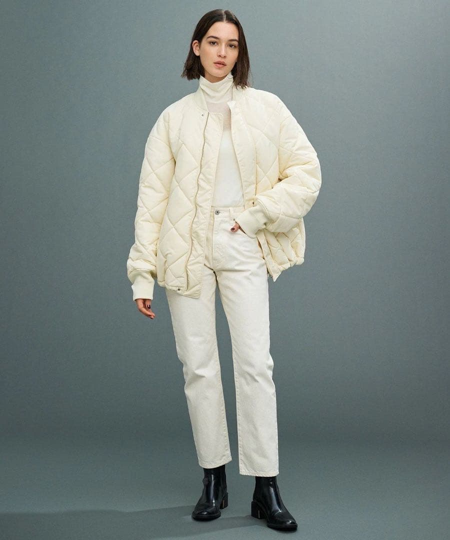 uncrave 洗える　プルーフナイロン キルティング コート　エクリュ　2