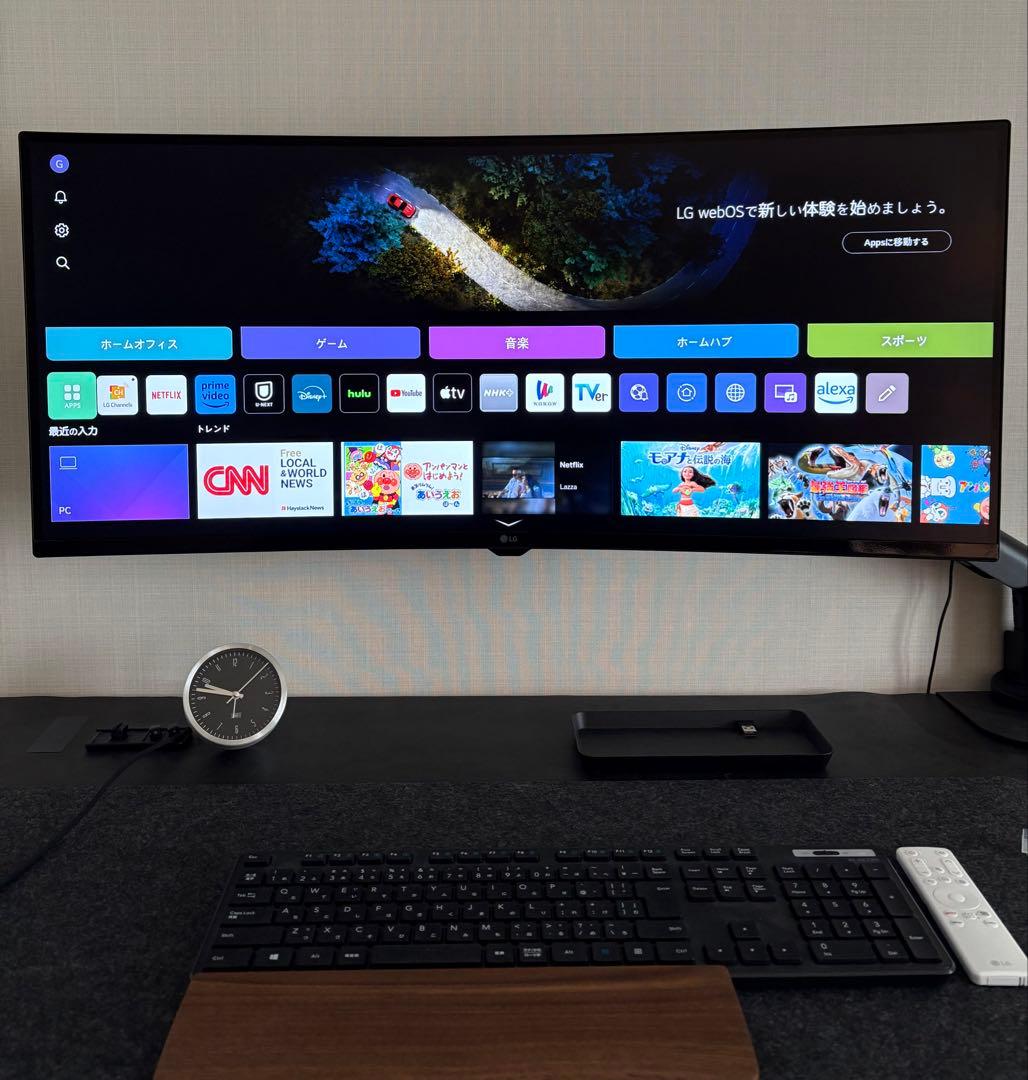【極美品】LG 21:9曲面型ウルトラワイド スマートモニター黒