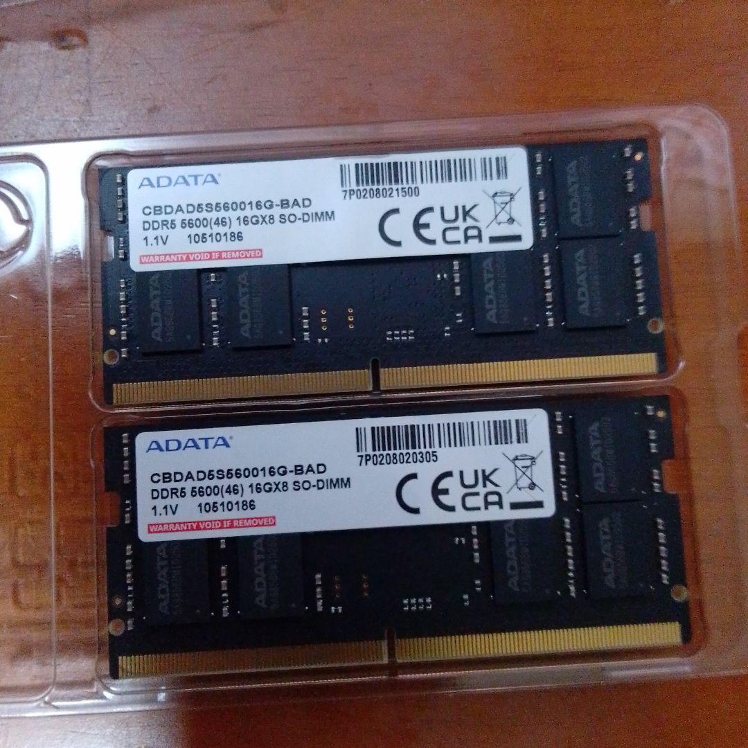 ADATA DDR5-5600 16GB×2枚 SO-DIMM