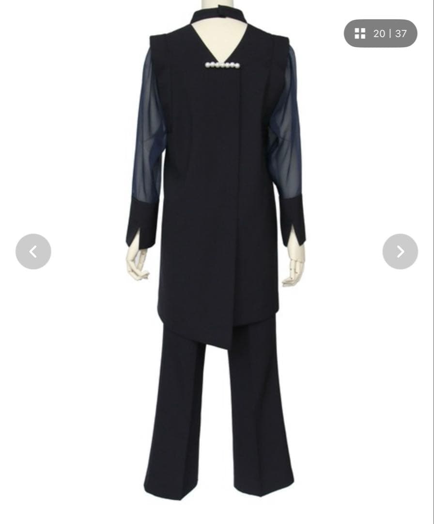 バックパールデザイン フレアスリットパンツセットアップ