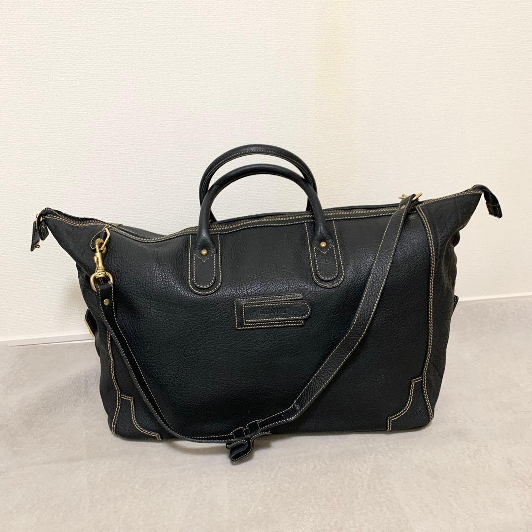 美品　GOLD PFEIL ゴールドファイル　ボストンバッグ　レザー　ブラック