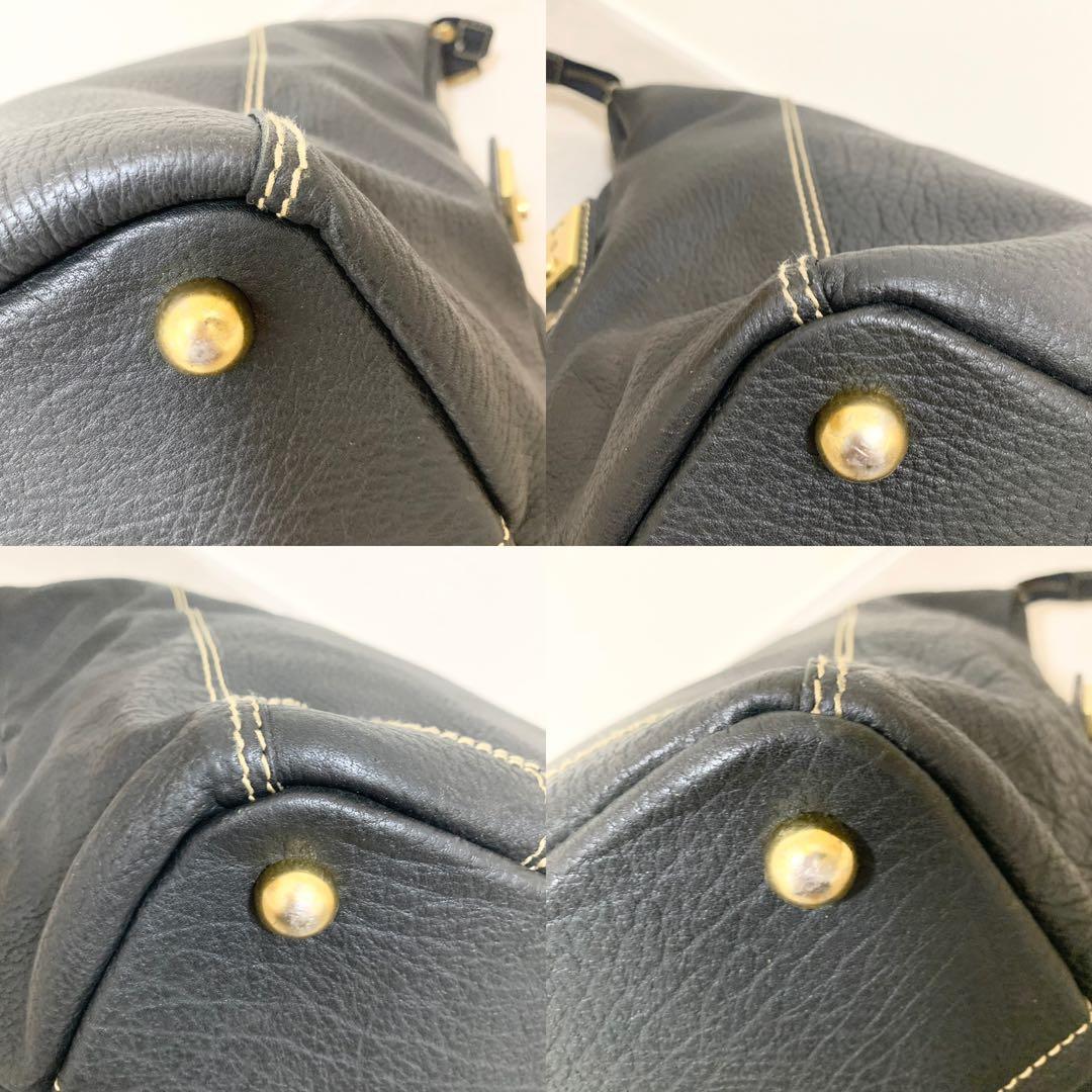 美品　GOLD PFEIL ゴールドファイル　ボストンバッグ　レザー　ブラック