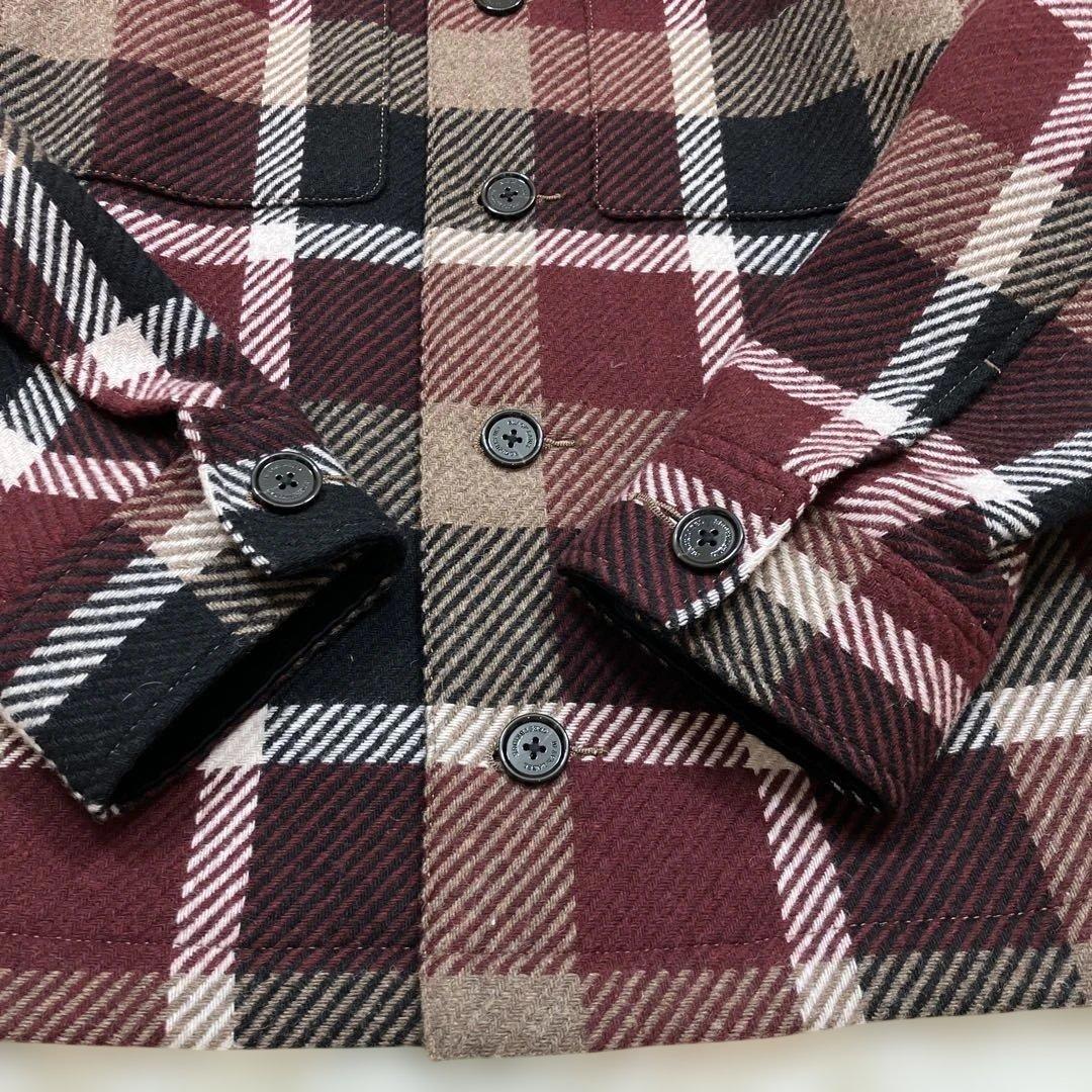 未使用級 ブラックレーベルクレストブリッジ ウールコート チェック柄 赤 M