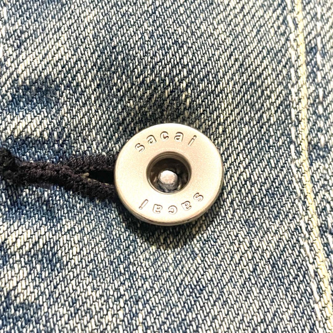 美品　sacai サカイ サイドジップ ボア付き デニムジャケット gジャン　M