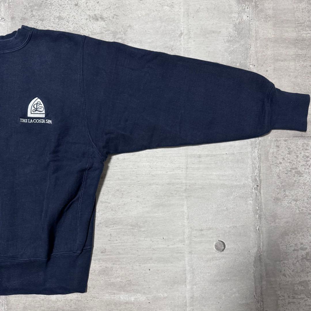 80s USA製 champion リバースウィーブ ネイビー トリコタグ 企業