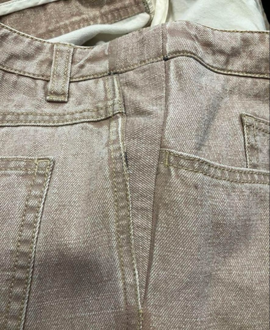 シャネル CHANEL デニムショーツ ハーフパンツ 38 ベージュ イタリア製