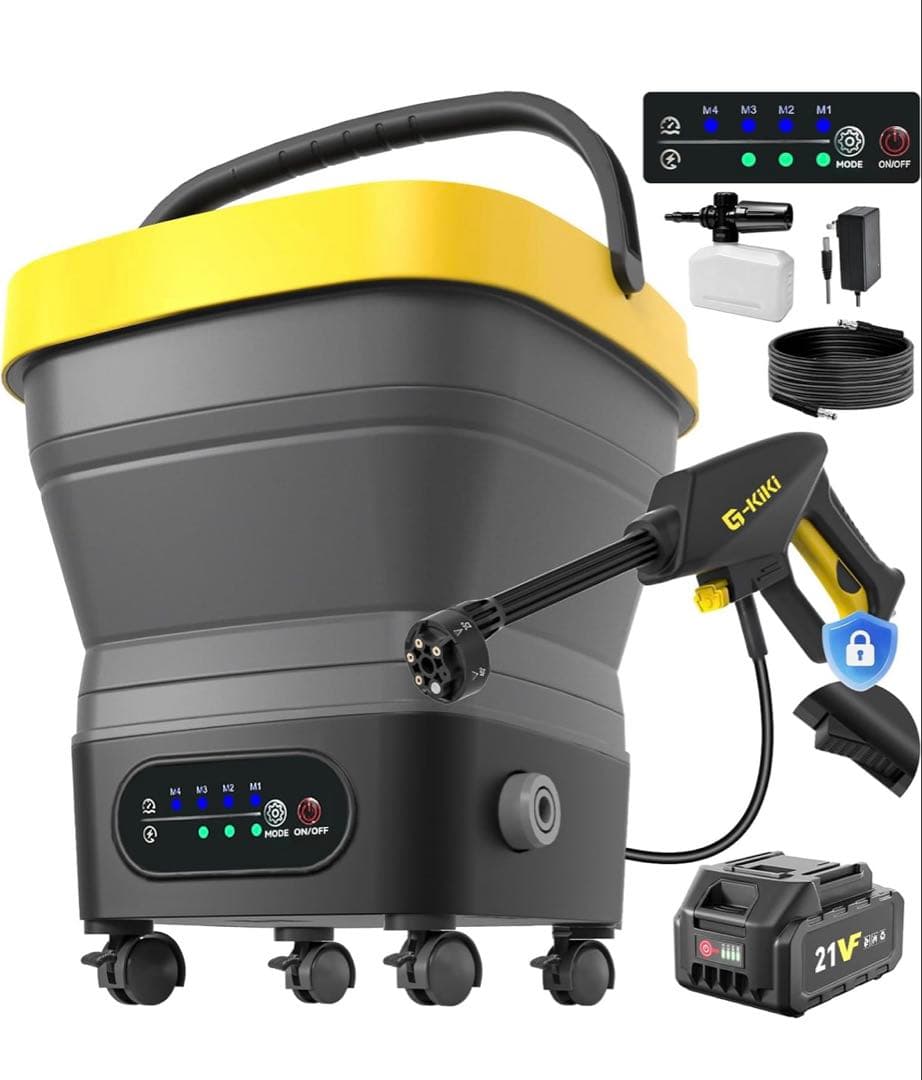 8MPa 折りたたみ式 高圧洗浄機 コードレス 充電式 タンク型 4段階