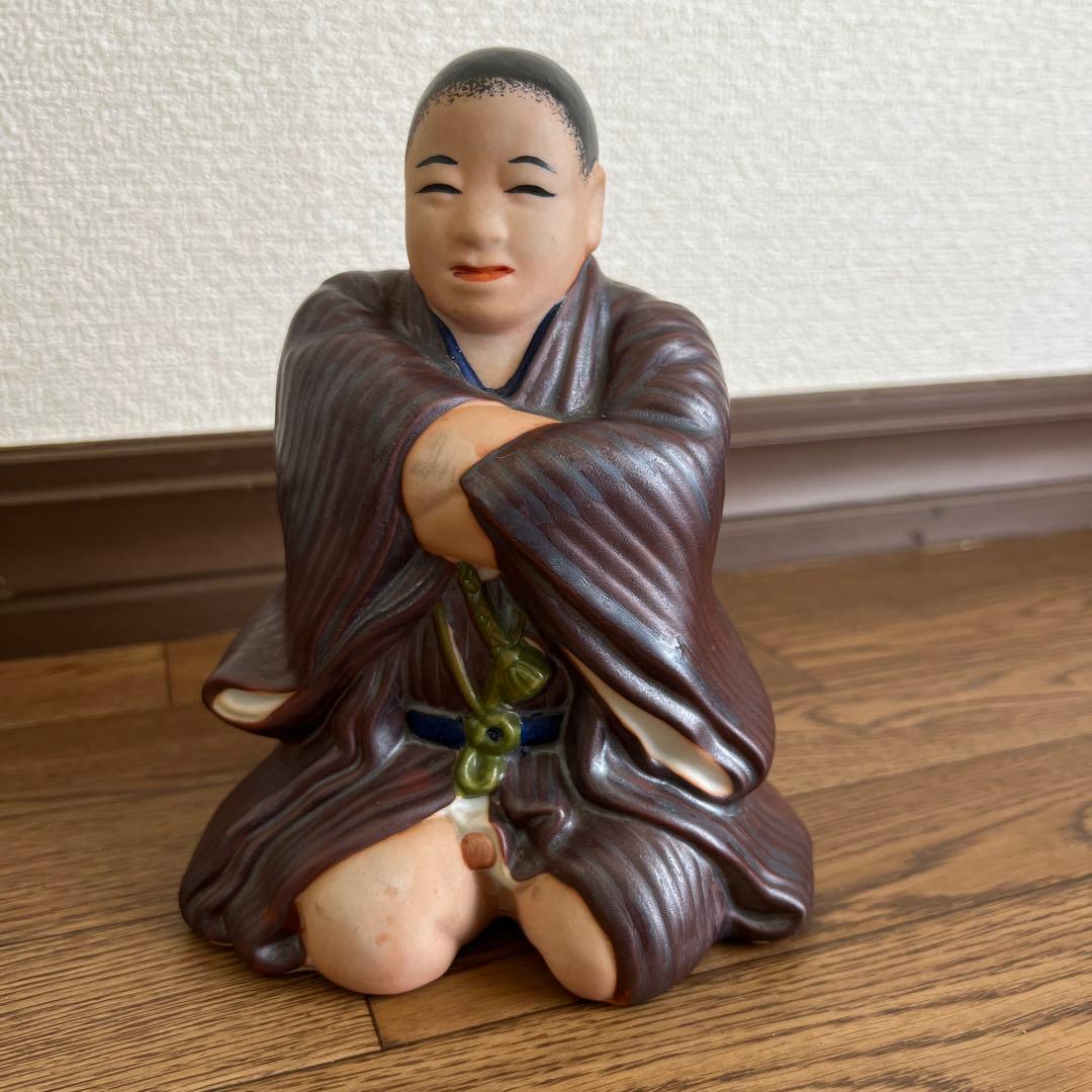 昭和レトロ 陶器製 仙台四郎 幸福を呼ぶ 福の神 縁起物 商売繁盛 招福 置物