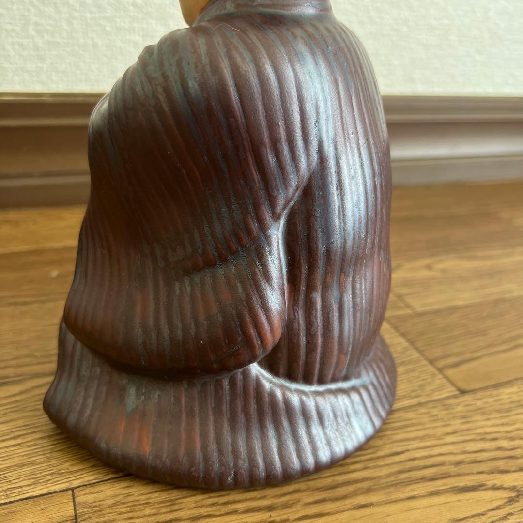 昭和レトロ 陶器製 仙台四郎 幸福を呼ぶ 福の神 縁起物 商売繁盛 招福 置物