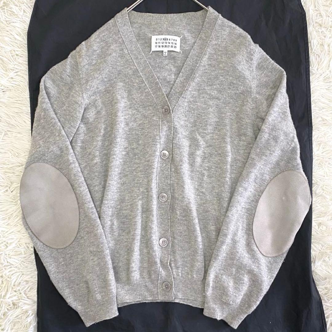 【美品✨】メゾンマルジェラ 4 エルボーパッチ 長袖 Vネック カーディガン M