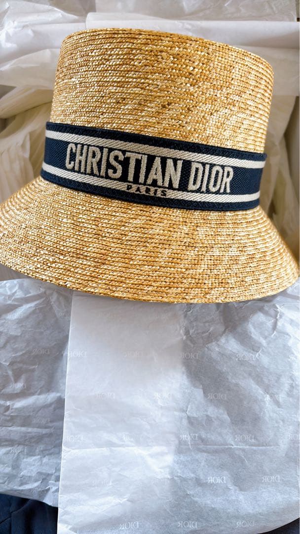 Christian Dior ディオール　オブリーク　ストローハット 57