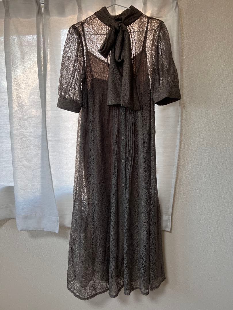 etoll バックリボンワンピース インナー付き