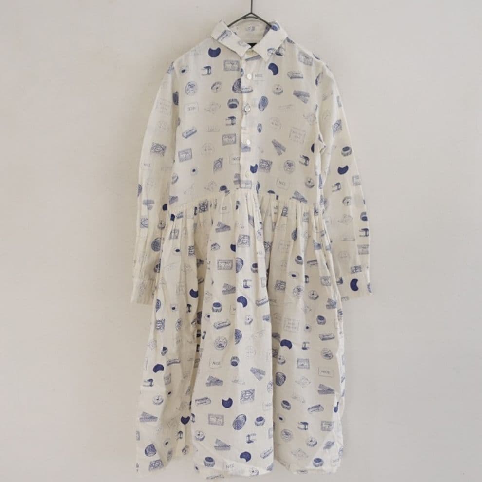 R&D.M.Co. オールドマンズテーラーリネンコットン長袖ワンピース