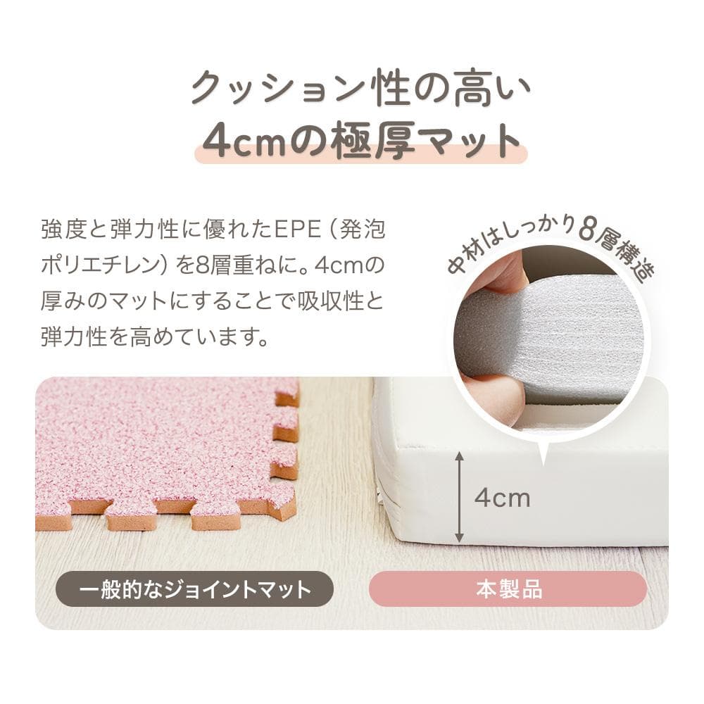 ちゃいなび　シームレスプレイマット　200×140cm　グレー　①　防音