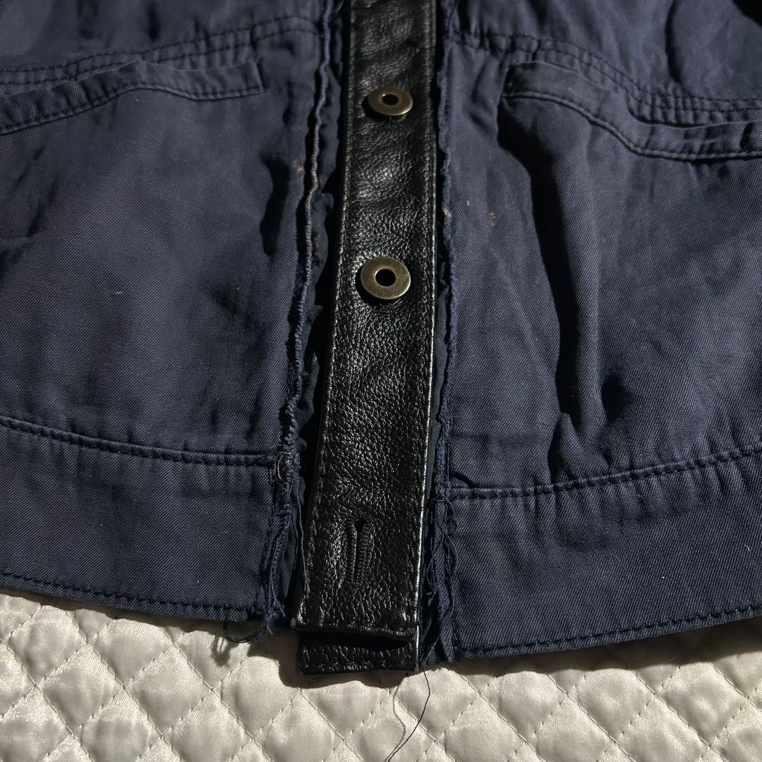 00s ARCHIVE miu miu レザー切替コットンジャケット Y2K