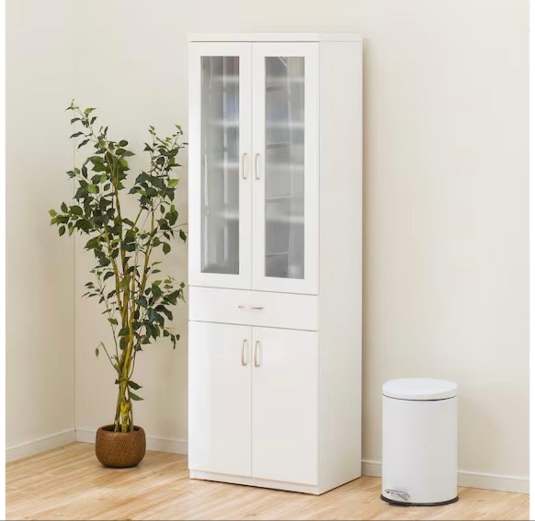 【食器棚】【ほぼ未使用品】ニトリ　コパンT60DB WH