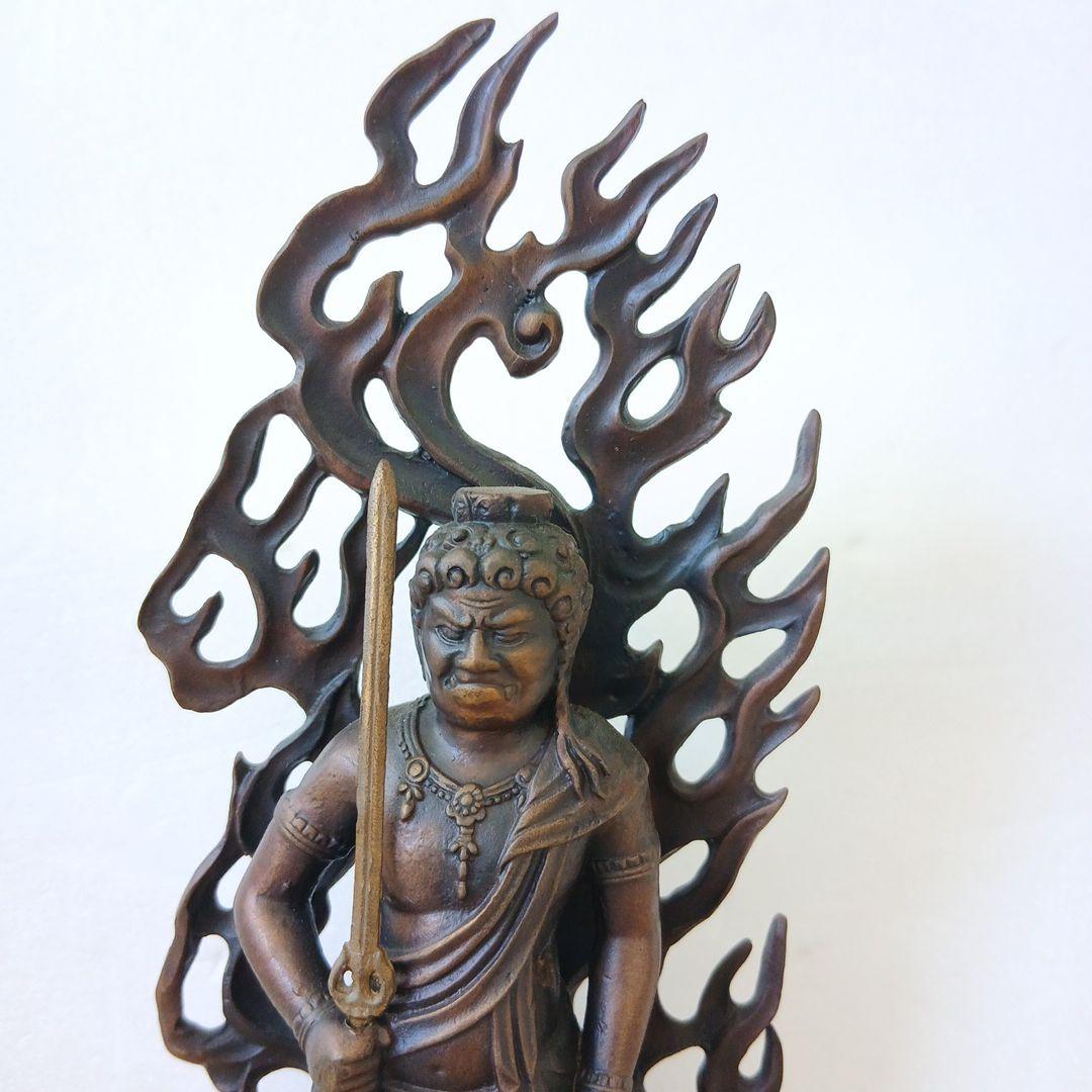 不動明王 彫刻 仏教工芸品 極上彫 倶利伽羅不動明王立