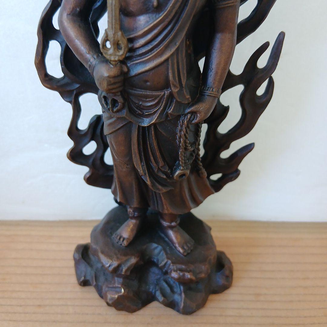 不動明王 彫刻 仏教工芸品 極上彫 倶利伽羅不動明王立