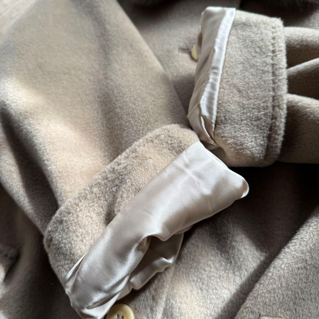 Max Mara マックスマーラ 白タグ ウール カシミヤ コート ファー付