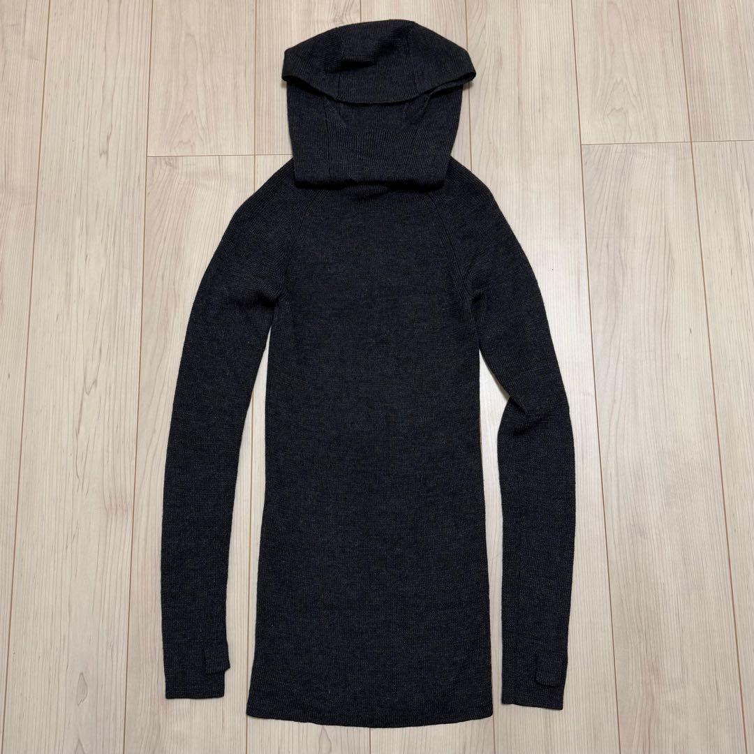 LIMI feu リミフゥ フード付き モンキーニット ウール100% S