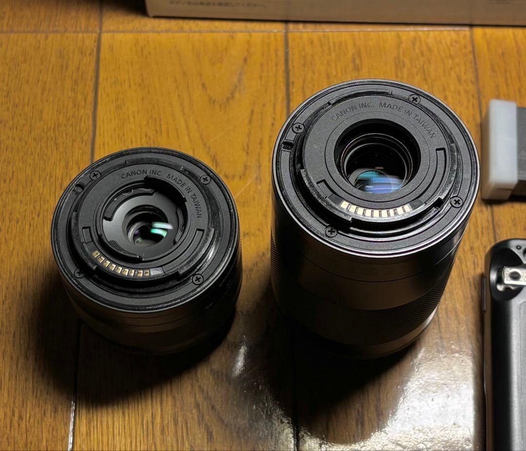 Canon ミラーレス一眼 EOSkissM レンズセット ブラック