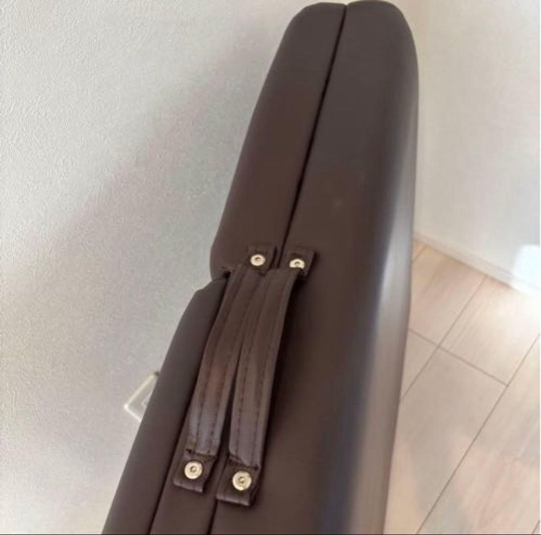 折りたたみ マッサージベッド 木製ダークブラウン スツール ブラウン丸椅子付き