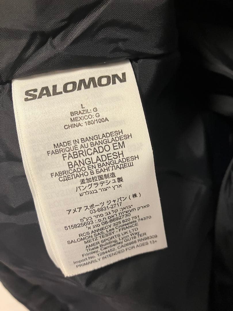 サロモン スキー ジャケット ハイランドSALOMON ブラック　黒　Lサイズ