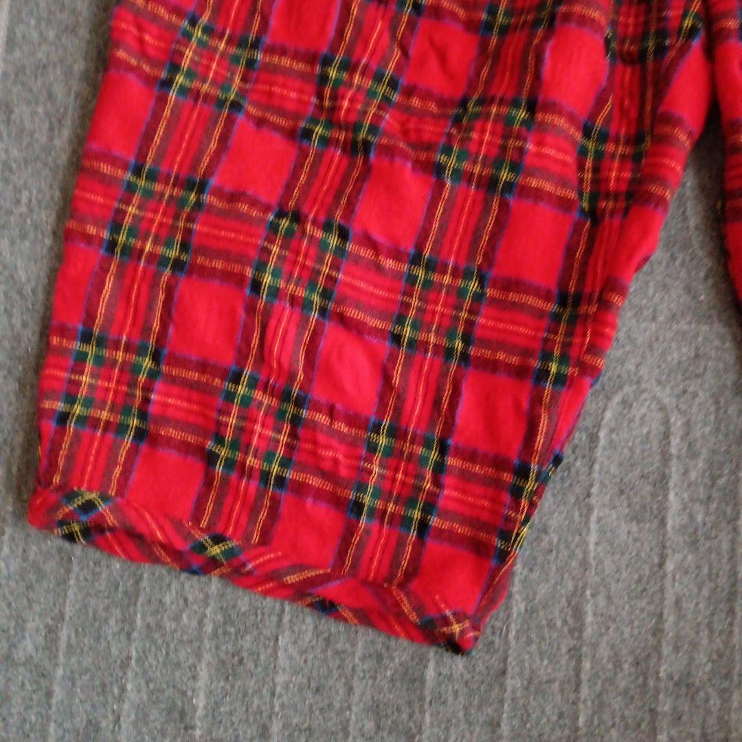 快晴堂レッドチェック カジュアルパンツ