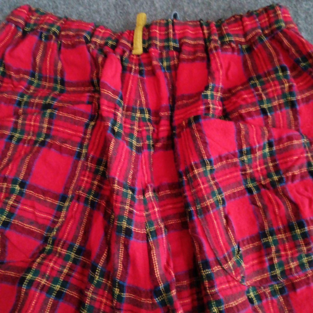 快晴堂レッドチェック カジュアルパンツ