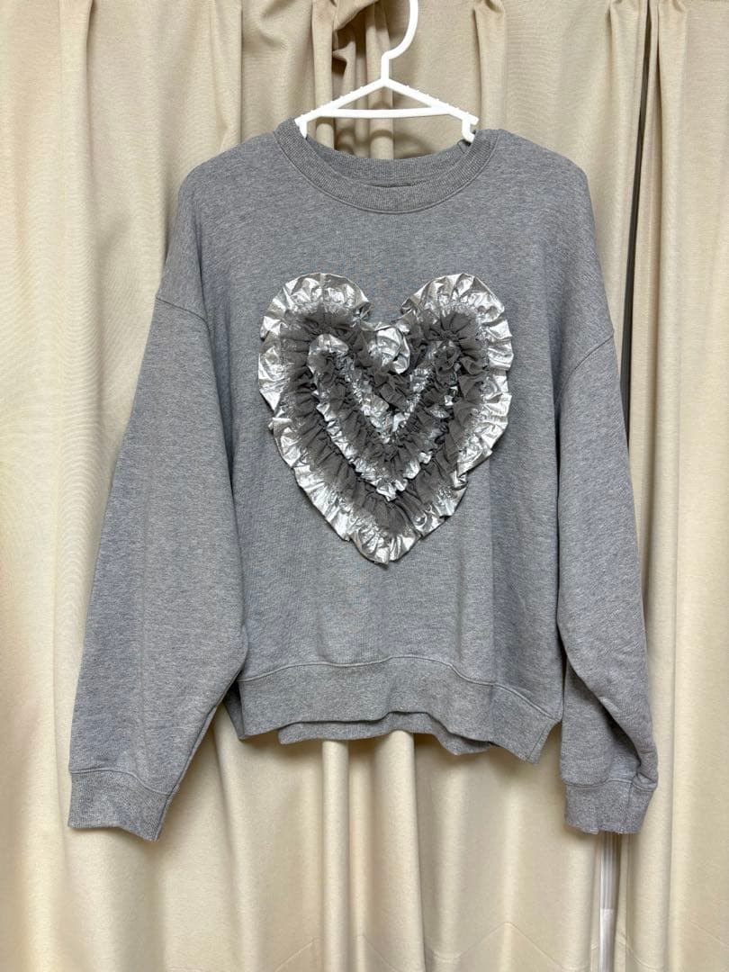poppy ポピー チュールハートスウェット (グレー)