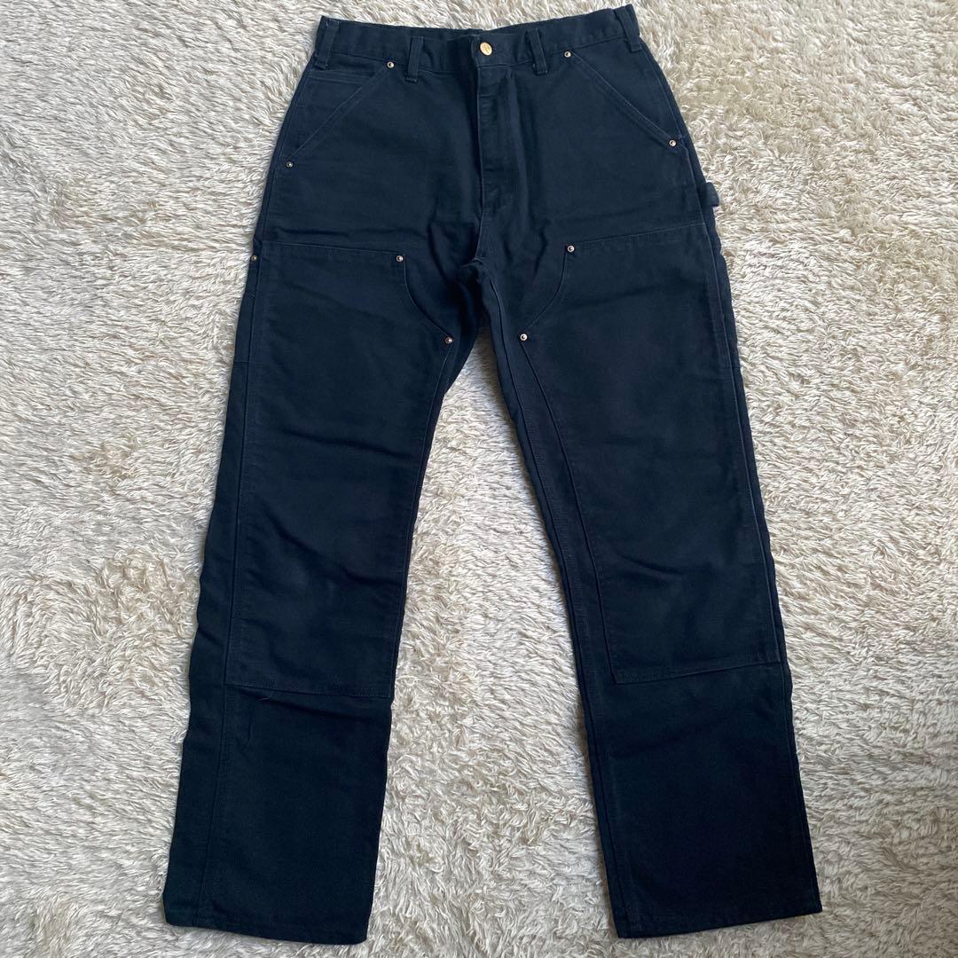 【USA製】カーハート ダブルニー W32 L32 ダンガリーフィット ブラック