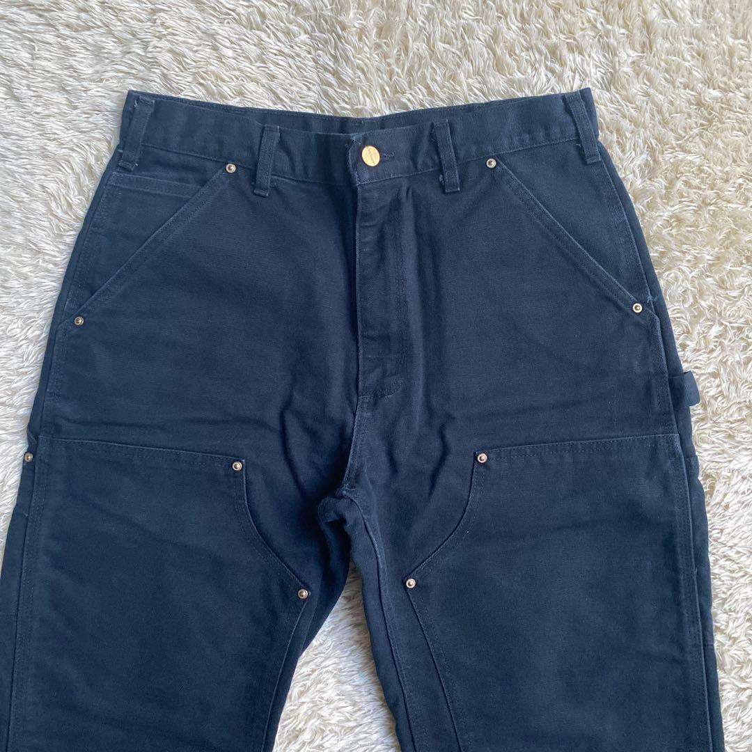 【USA製】カーハート ダブルニー W32 L32 ダンガリーフィット ブラック