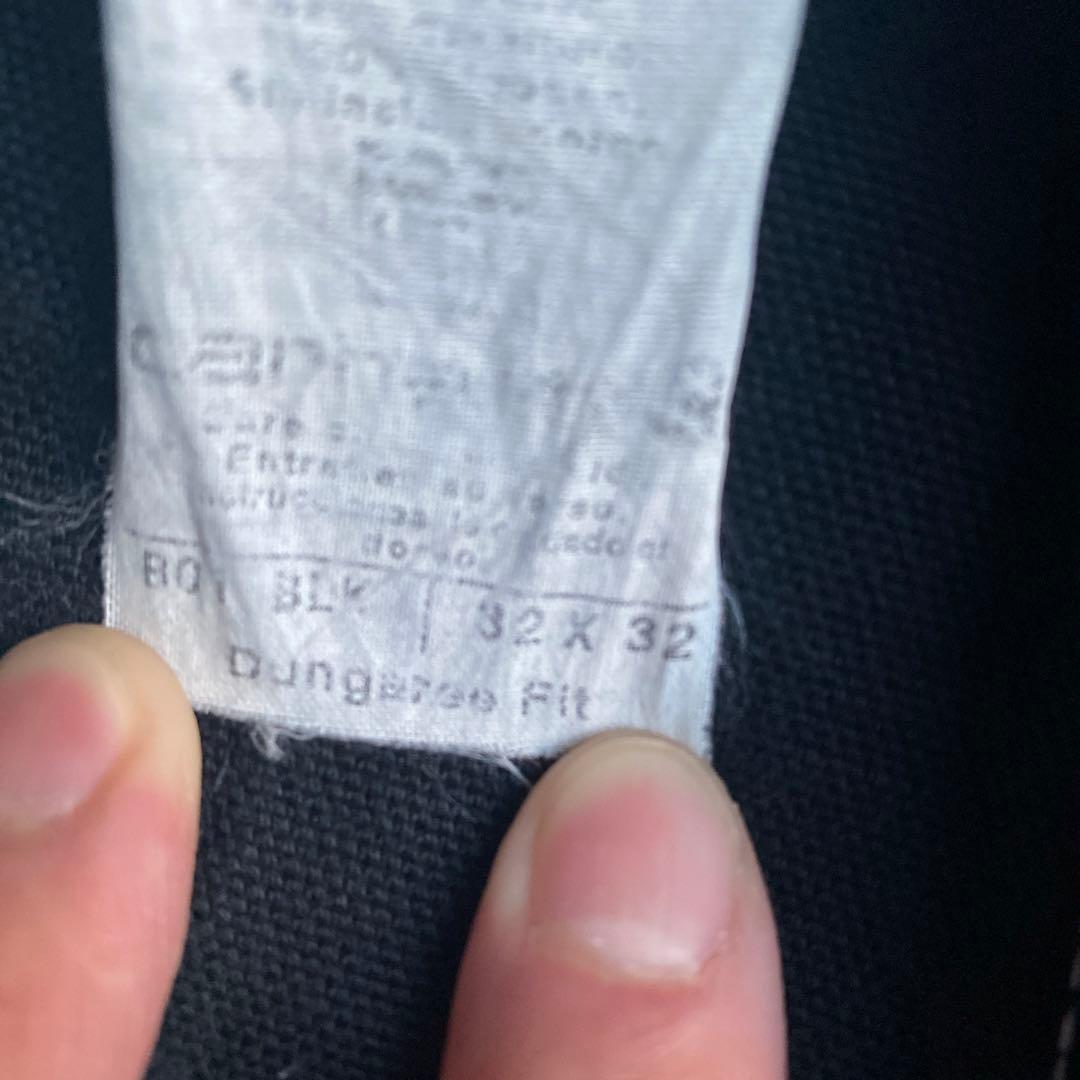 【USA製】カーハート ダブルニー W32 L32 ダンガリーフィット ブラック