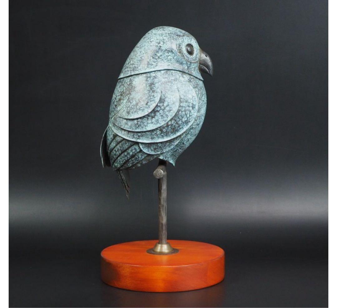 misafafa　送料無料　鍛金作家　嵯峨卓作　フクロウ　高36ｃｍ