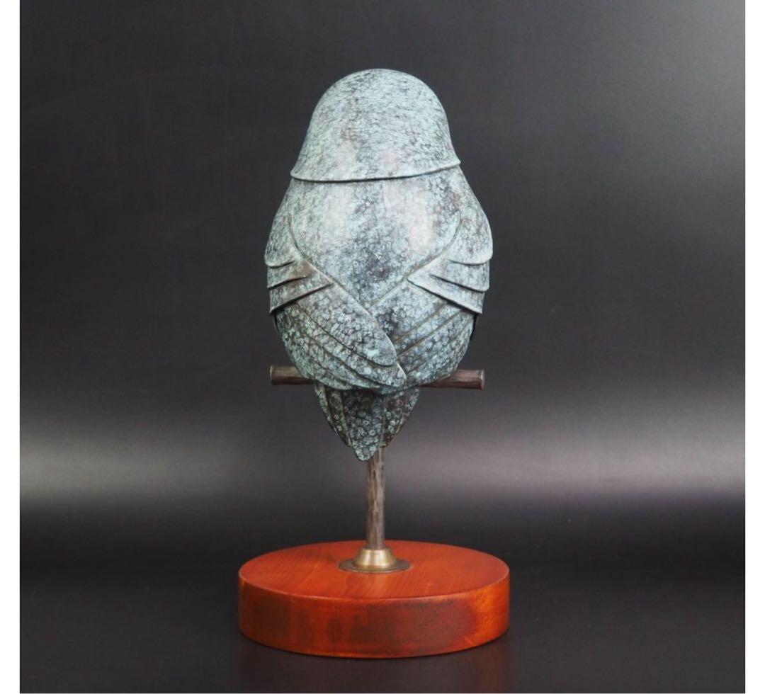 misafafa　送料無料　鍛金作家　嵯峨卓作　フクロウ　高36ｃｍ