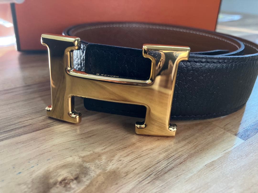 HERMES レザーベルト ゴールドバックル コンスタンスベルト エルメス 65